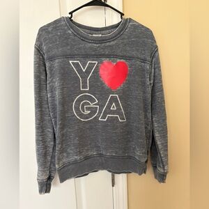Gray 'Y ♥ GA' Graphic Pullover Sweatshirt